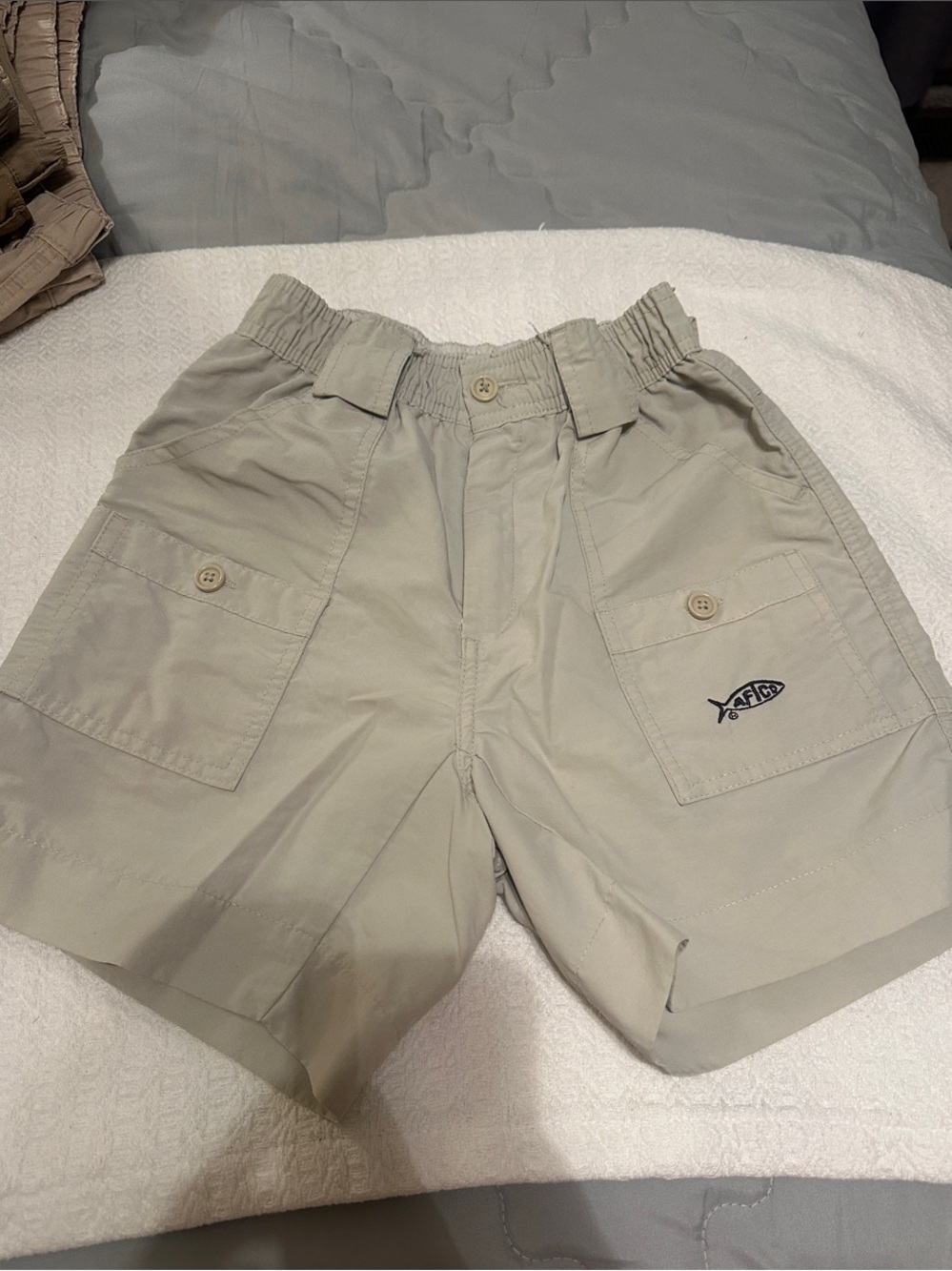 AFTCO Kids Khaki Cargo Shorts